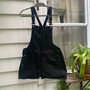Madewell Black Denim Overall Shorts